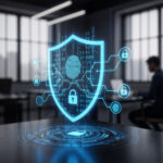 concept-de-cybersecurite-et-de-protection-des-donnees-bouclier-et-serrure-futuristes